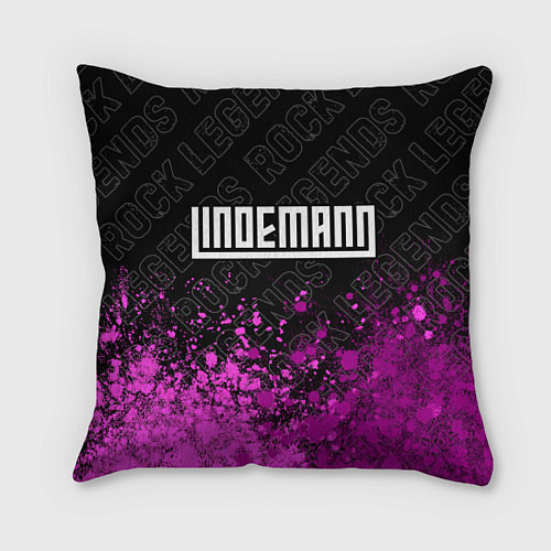 Подушка квадратная Lindemann rock legends: символ сверху / 3D-принт – фото 1