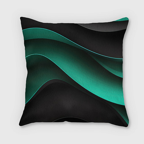 Подушка квадратная Абстрактная зеленая текстура / 3D-принт – фото 1