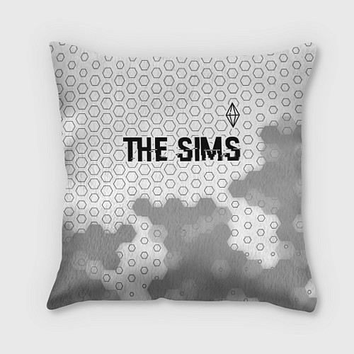Подушка квадратная The Sims glitch на светлом фоне: символ сверху / 3D-принт – фото 1