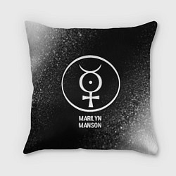 Подушка квадратная Marilyn Manson glitch на темном фоне, цвет: 3D-принт