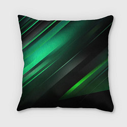 Подушка квадратная Black green abstract