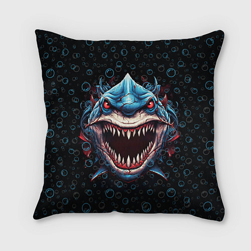 Подушка квадратная Evil shark / 3D-принт – фото 1
