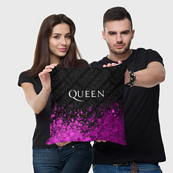 Подушка квадратная Queen rock legends: символ сверху, цвет: 3D-принт — фото 2