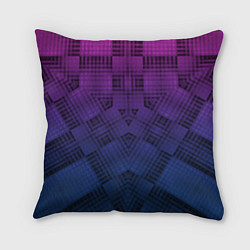 Подушка квадратная Пурпурно-синий геометрический узор, цвет: 3D-принт