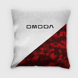 Подушка квадратная Omoda red white