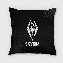 Подушка квадратная Skyrim glitch на темном фоне, цвет: 3D-принт