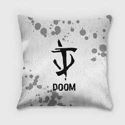 Подушка квадратная Doom glitch на светлом фоне, цвет: 3D-принт