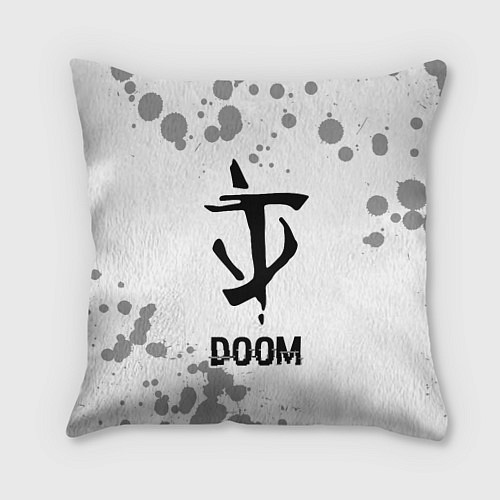 Подушка квадратная Doom glitch на светлом фоне / 3D-принт – фото 1