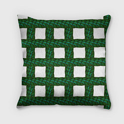Подушка квадратная Зеленые змейки, цвет: 3D-принт
