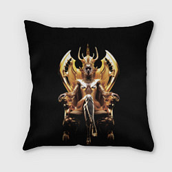Подушка квадратная Египтянка на золотом троне, цвет: 3D-принт