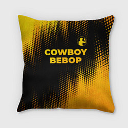 Подушка квадратная Cowboy Bebop - gold gradient: символ сверху, цвет: 3D-принт