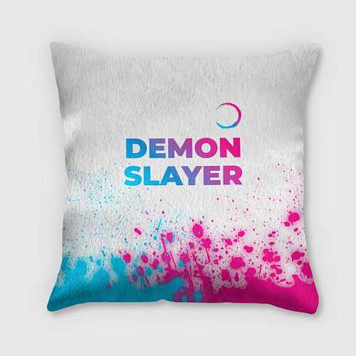 Подушка квадратная Demon Slayer neon gradient style: символ сверху / 3D-принт – фото 1