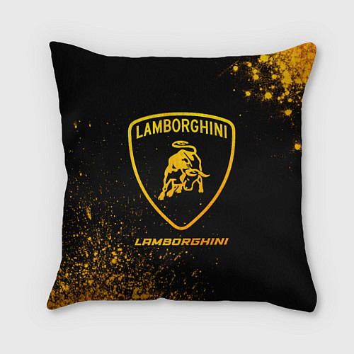 Подушка квадратная Lamborghini - gold gradient / 3D-принт – фото 1