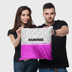 Подушка квадратная Ramones rock legends: символ сверху, цвет: 3D-принт — фото 2