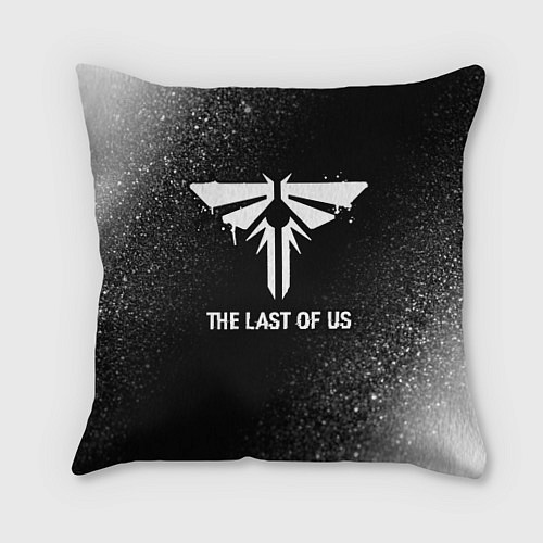 Подушка квадратная The Last Of Us glitch на темном фоне / 3D-принт – фото 1