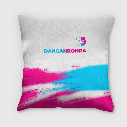 Подушка квадратная Danganronpa neon gradient style: символ сверху / 3D-принт – фото 1