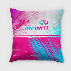 Подушка квадратная Infiniti neon gradient style: символ сверху