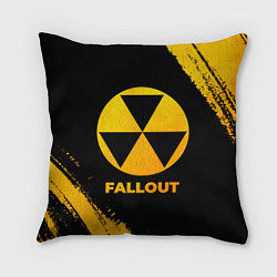 Подушка квадратная Fallout - gold gradient