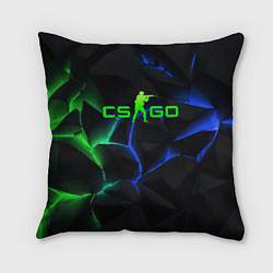 Подушка квадратная CS GO green blue neon