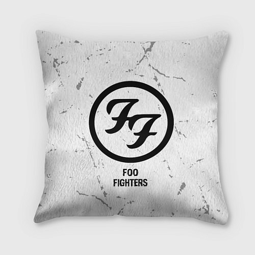 Подушка квадратная Foo Fighters glitch на светлом фоне / 3D-принт – фото 1
