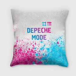 Подушка квадратная Depeche Mode neon gradient style: символ сверху