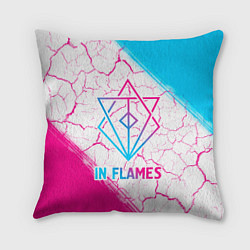 Подушка квадратная In Flames neon gradient style, цвет: 3D-принт