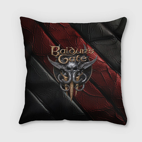 Подушка квадратная Baldurs Gate 3 logo dark / 3D-принт – фото 1