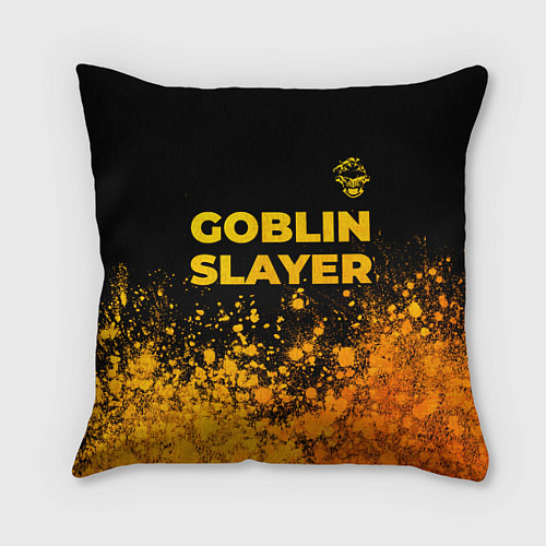 Подушка квадратная Goblin Slayer - gold gradient: символ сверху / 3D-принт – фото 1