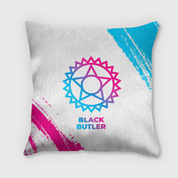 Подушка квадратная Black Butler neon gradient style, цвет: 3D-принт