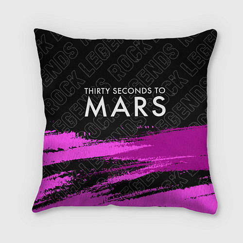 Подушка квадратная Thirty Seconds to Mars rock legends: символ сверху / 3D-принт – фото 1