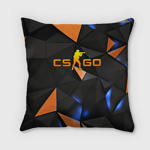 Подушка квадратная CSGO orange style / 3D-принт – фото 1