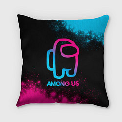 Подушка квадратная Among Us - neon gradient