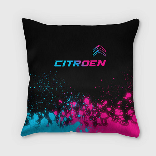 Подушка квадратная Citroen - neon gradient: символ сверху / 3D-принт – фото 1