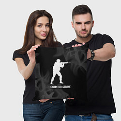 Подушка квадратная Counter Strike glitch на темном фоне, цвет: 3D-принт — фото 2