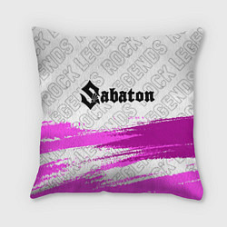 Подушка квадратная Sabaton rock legends: символ сверху, цвет: 3D-принт