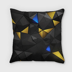 Подушка квадратная Black yellow geometry