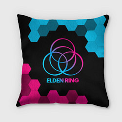 Подушка квадратная Elden Ring - neon gradient, цвет: 3D-принт