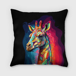 Подушка квадратная Психоделический жираф, цвет: 3D-принт