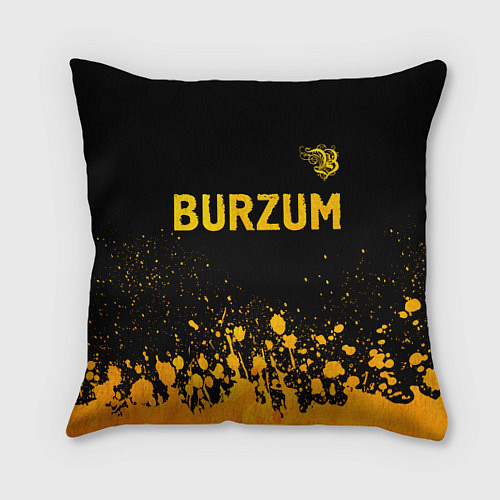 Подушка квадратная Burzum - gold gradient: символ сверху / 3D-принт – фото 1