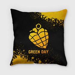 Подушка квадратная Green Day - gold gradient