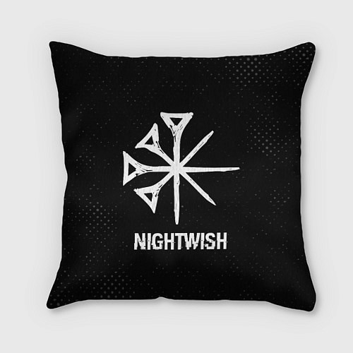 Подушка квадратная Nightwish glitch на темном фоне / 3D-принт – фото 1