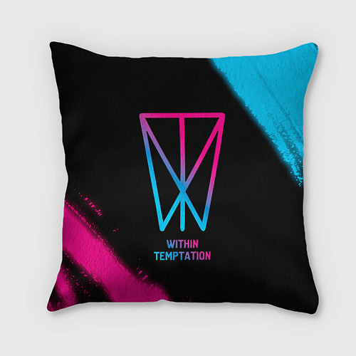 Подушка квадратная Within Temptation - neon gradient / 3D-принт – фото 1