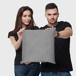 Подушка квадратная Благородный серый полосатый, цвет: 3D-принт — фото 2