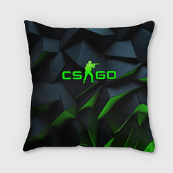 Подушка квадратная CSGO green texture logo, цвет: 3D-принт