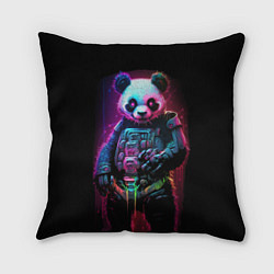 Подушка квадратная Киберпанк панда во весь рост, цвет: 3D-принт