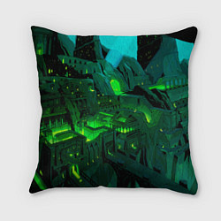 Подушка квадратная Зелёный город, цвет: 3D-принт