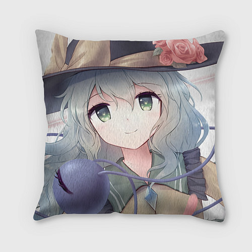 Подушка квадратная Touhou Project Улыбающаяся Койши Комейдзи / 3D-принт – фото 1