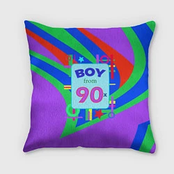 Подушка квадратная Мальчик из 90-х, цвет: 3D-принт