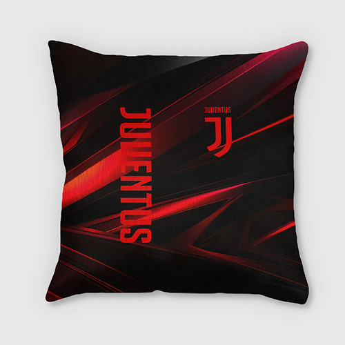 Подушка квадратная Juventus black red logo / 3D-принт – фото 1