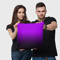 Подушка квадратная Градиент фиолетово-чёрный, цвет: 3D-принт — фото 2